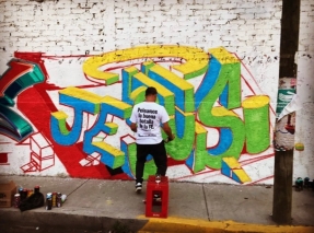HOLA TU SALVADOR ES JESÚS en Iztapalapa Ciudad de México - Pintado por Dolar One